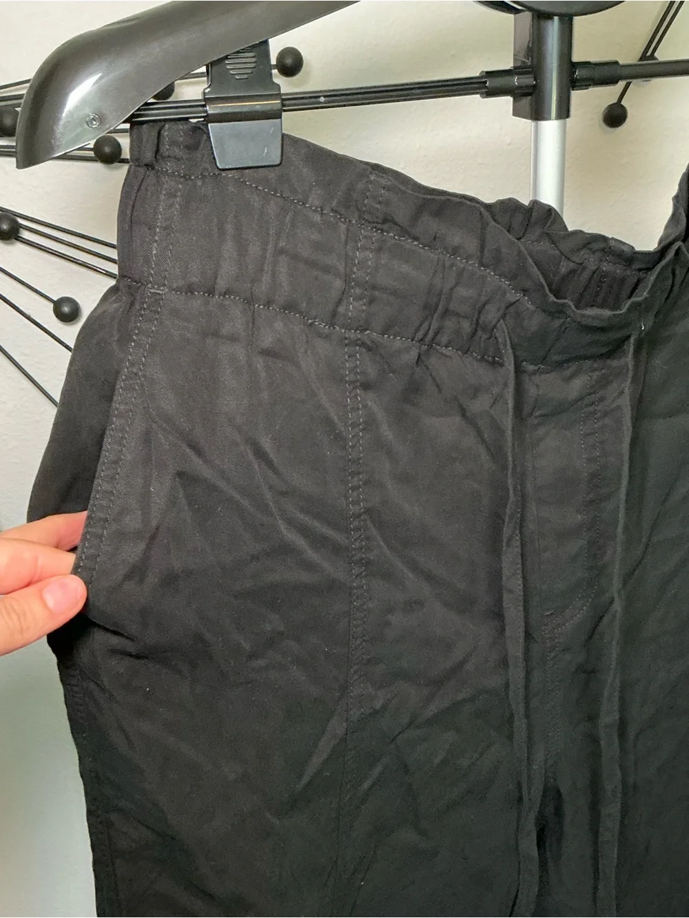 A New Day Black Straight Leg Drawstring Pants Size Large